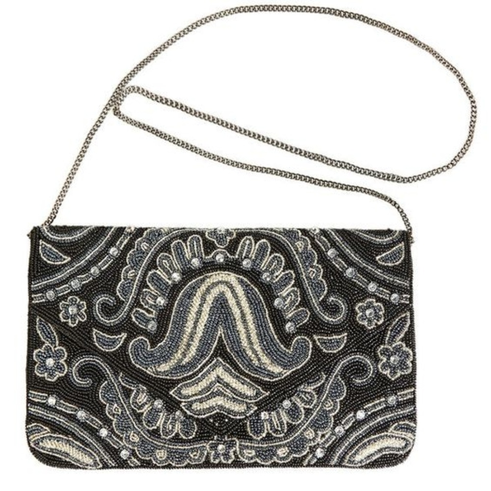 Avenue Caviar Beaded Envelope Clutch